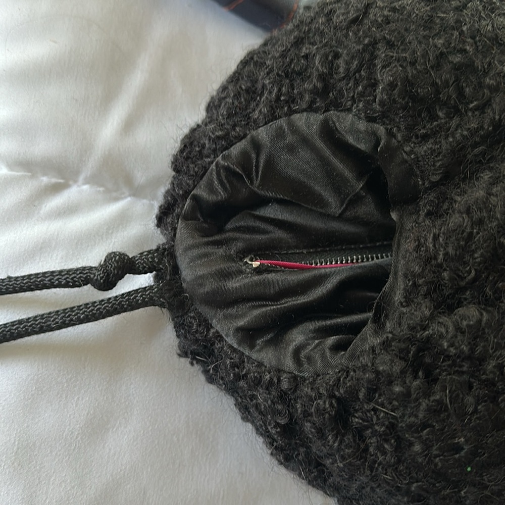 1940’s Vintage Persian Lamb Black Muff, Fur Hand Warmer